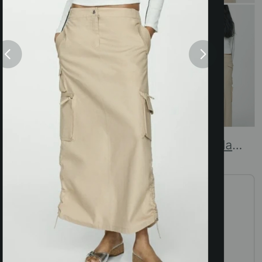 Parachute skirt with cargo pocketsL / US 12-14·New with tags·Mango